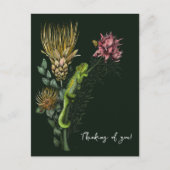 Schattige groene bloemenkameleon Kunst Denk aan Jo Briefkaart (Voorkant)