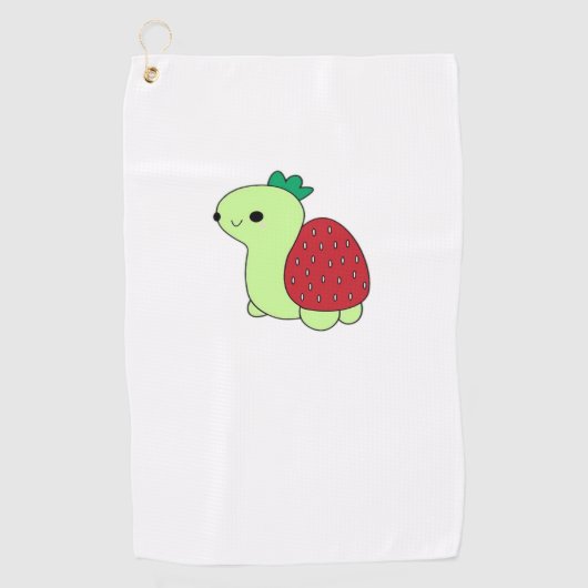 Schattige groene blozende aardbei schildpad Klassi Golfhanddoek (Voorkant)