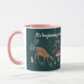 Schattige groene bosdieren Kerstmis Mok (Links)