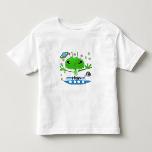Schattige Groene Buitenaardse Aliens met Ruimtesch Kinder Shirts