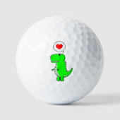 Schattige groene Cartoon T-Rex dinosaurus Golfballen (Voorkant)