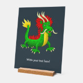 Schattige Groene Chinese Draak Acryl Bord (Hoek)