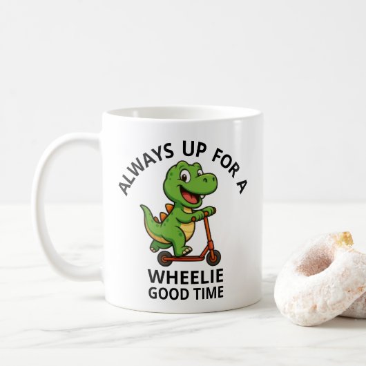 Schattige Groene Dinosaurus Koffiemok (Met donut)