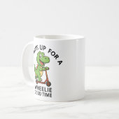 Schattige Groene Dinosaurus Koffiemok (Voorkant links)