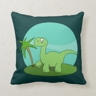 Schattige Groene Dinosaurus Kussen