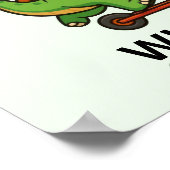 Schattige Groene Dinosaurus Poster (Hoek)