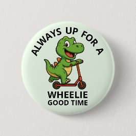 Schattige Groene Dinosaurus Ronde Button 5,7 Cm
