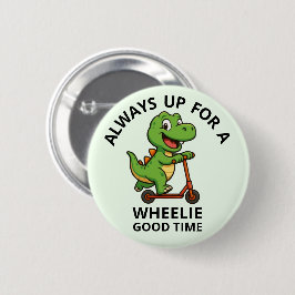 Schattige Groene Dinosaurus Ronde Button 5,7 Cm