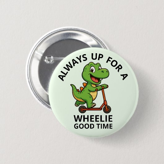 Schattige Groene Dinosaurus Ronde Button 5,7 Cm (Voorkant /achterkant)