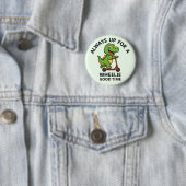 Schattige Groene Dinosaurus Ronde Button 5,7 Cm (In situ)