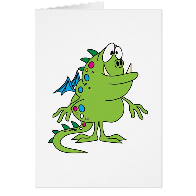 schattige groene draak monsterschepsel (Voorkant)