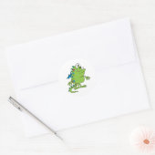 schattige groene draak monsterschepsel ronde sticker (Envelop)
