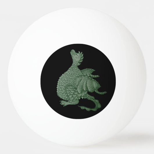 schattige groene draak Ping Pong Ball (Achterkant)