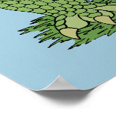 Schattige Groene Draak Poster (Hoek)