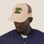 Schattige groene draak trucker pet (In situ)
