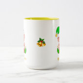 Schattige Groene Elf Kerstcadeau Tweekleurige Koffiemok (Center)