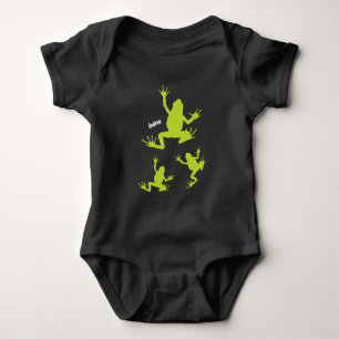 Schattige groene en zwarte kikker romper