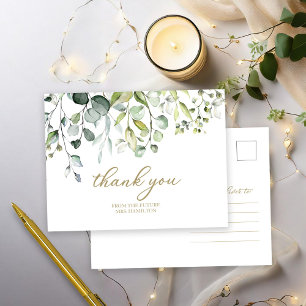 Schattige Groene Eucalyptus Bruidsdouche Bedankt Briefkaart