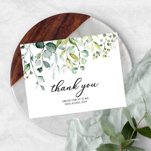 Schattige Groene Eucalyptus Bruidsfeest Dank Je Briefkaart