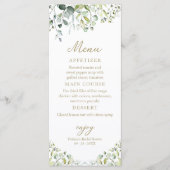 Schattige Groene Eucalyptus Bruidsfeest Menu Uitno (Voorkant)