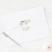 Schattige groene eucalyptus waterverf bruidsshower vierkante sticker (Envelop)