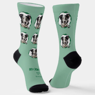 Schattige groene foto voor beste hond-moeder sokken