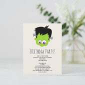 Schattige Groene Frankenstein Monster Verjaardagsf Briefkaart (Staand voorkant)
