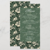 Schattige Groene Gardenia's Aesthetische Boho Brui Menu (Voorkant / Achterkant)
