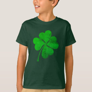 Schattige groene geluksbrenger 4-bladige klaver St T-shirt