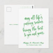 Schattige groene glitters Ierse toast St. Patrick' Briefkaart (Voorkant / Achterkant)