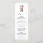Schattige Groene Golfbeer Aangepaste Baby Shower Menu (Voorkant)