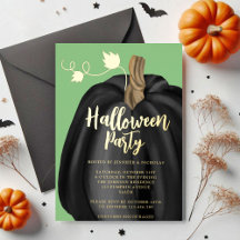 Schattige groene gouden pompoen Halloween-feest