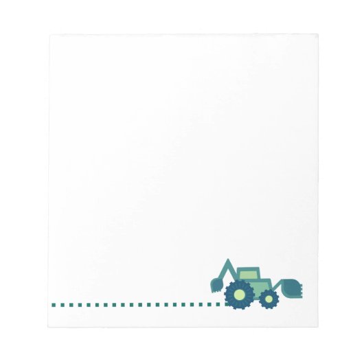 Schattige Groene Graafmachine Fun Digging Graver J Notitieblok (Voorkant)