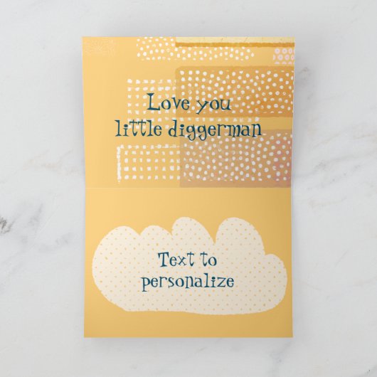 Schattige Groene Graafmachine Jongens Verjaardag G Kaart (Binnen)