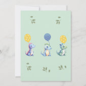 Schattige Groene Jongen Dinosaurus 1e Verjaardagsf Kaart (Achterkant)