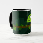 Schattige Groene Kameleon Illustratie Tropisch Rep Mok (Voorkant links)