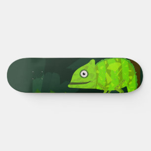 Schattige Groene Kameleon Illustratie Tropisch Rep Persoonlijk Skateboard