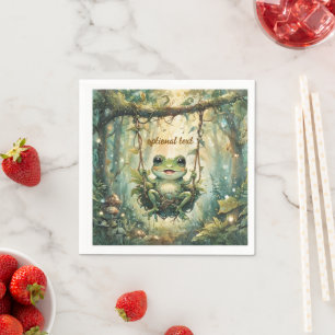 Schattige Groene Kikker Baby Shower  Servet