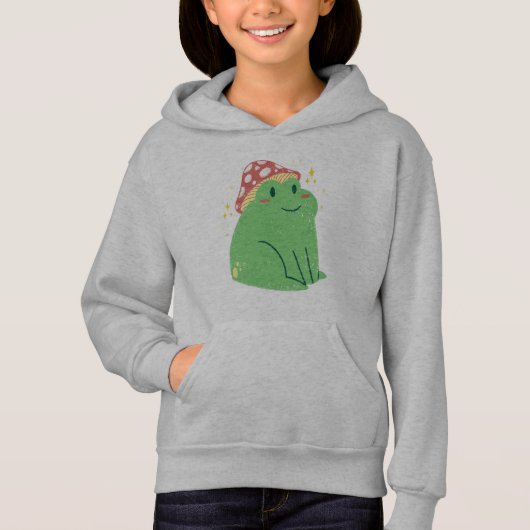 Schattige Groene Kikker met Paddenstoelen Hoed (Voorkant)