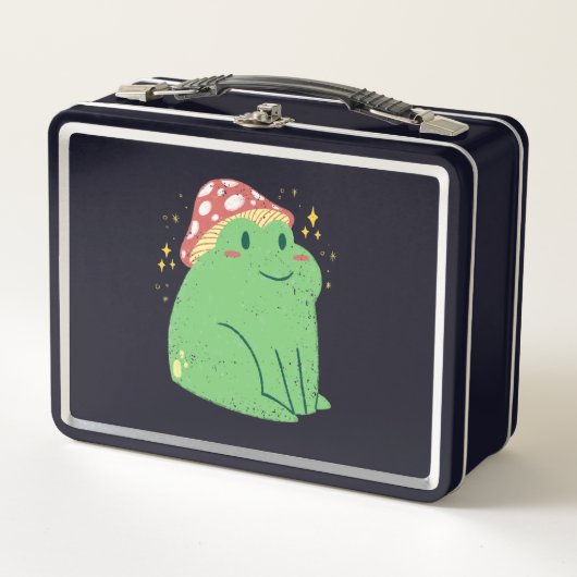 Schattige Groene Kikker met Paddenstoelen Hoed (Voorkant)