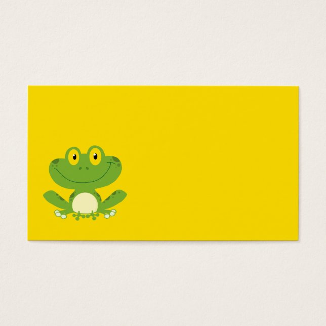 Schattige groene kikker visitekaartjes (Voorkant)