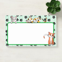 Schattige Groene kleur met poten schattige kittens Post-it® Notes