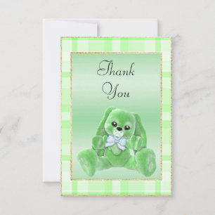 Schattige Groene Konijn Baby Shower Bedankt