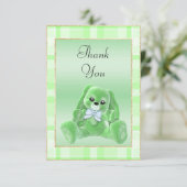 Schattige Groene Konijn Baby Shower Bedankt (Staand voorkant)