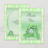 Schattige Groene Konijn Baby Shower Bedankt (Voorkant / Achterkant)