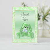 Schattige Groene Konijn Baby Shower Bedankt (Staand voorkant)