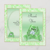 Schattige Groene Konijn Baby Shower Bedankt (Voorkant / Achterkant)