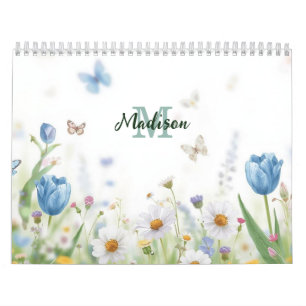 Schattige groene lente bloem wilde bloem boeket mo kalender