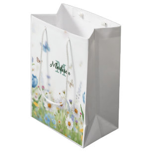 Schattige groene lente bloem wilde bloem boeket mo medium cadeauzakje