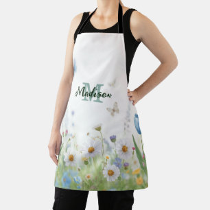 Schattige groene lente bloem wilde bloem boeket mo schort